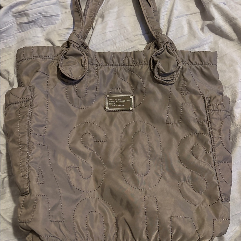 Marc by Marc Jacobs Nylon Tate Tote Bag, Quartz Grey (Taupe color), EUC